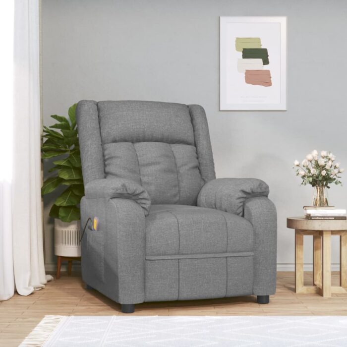 VID348120_1.jpg Fauteuil de massage Gris clair Tissu – Image 1