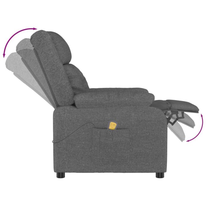 Fauteuil de massage Gris foncé Tissu – Image 5