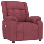 Fauteuil de massage Rouge bordeaux Tissu – Image 2