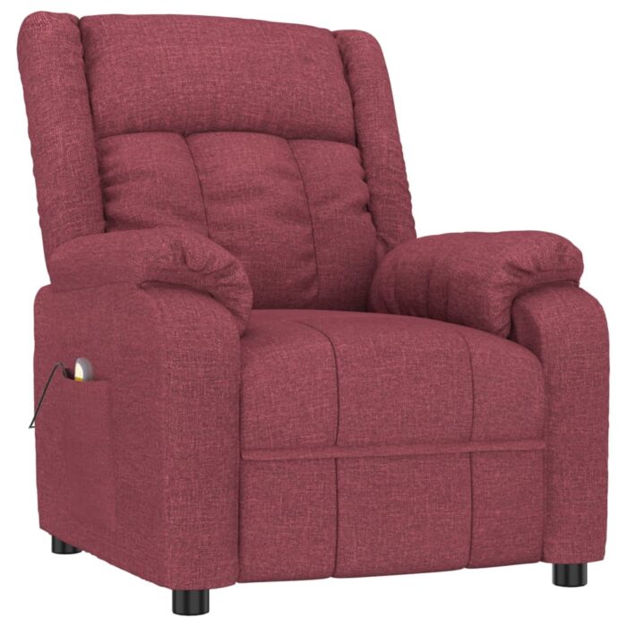 Fauteuil de massage Rouge bordeaux Tissu – Image 2