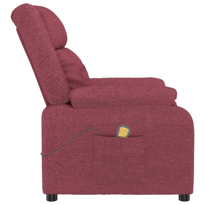 Fauteuil de massage Rouge bordeaux Tissu – Image 4