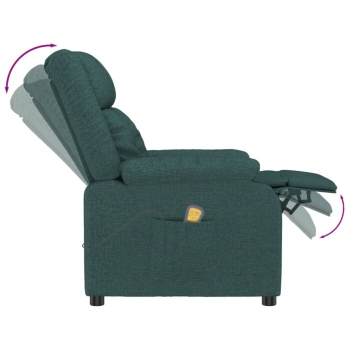 Fauteuil de massage Vert foncé Tissu – Image 5