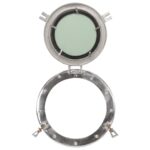 Miroir en forme de hublot mural Ø30 cm aluminium et verre – Image 4