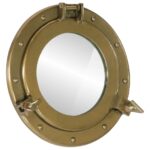 Miroir en forme de hublot mural Ø30 cm aluminium et verre