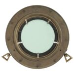Miroir en forme de hublot mural Ø30 cm aluminium et verre – Image 3