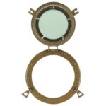 Miroir en forme de hublot mural Ø30 cm aluminium et verre – Image 4