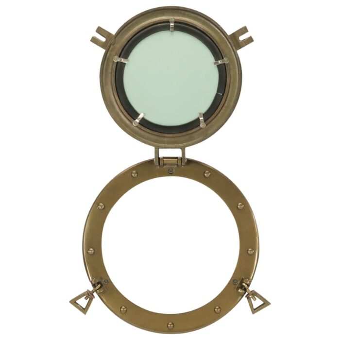 Miroir en forme de hublot mural Ø30 cm aluminium et verre – Image 4