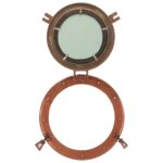 Miroir en forme de hublot mural Ø30 cm aluminium et verre – Image 4
