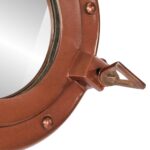 Miroir en forme de hublot mural Ø30 cm aluminium et verre – Image 6