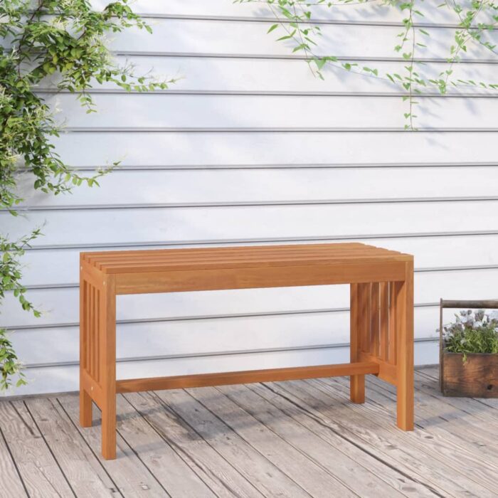 Banc de jardin 80 cm bois massif d'eucalyptus – Image 1