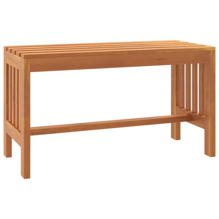 Banc de jardin 80 cm bois massif d'eucalyptus – Image 2