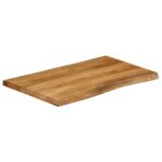 Dessus de table 90x60x3,8 cm bord vivant bois massif manguier – Image 2