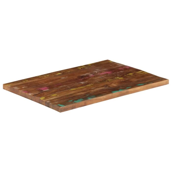 Dessus de table 90x60x3,8 cm rectangulaire bois massif récupéré – Image 2