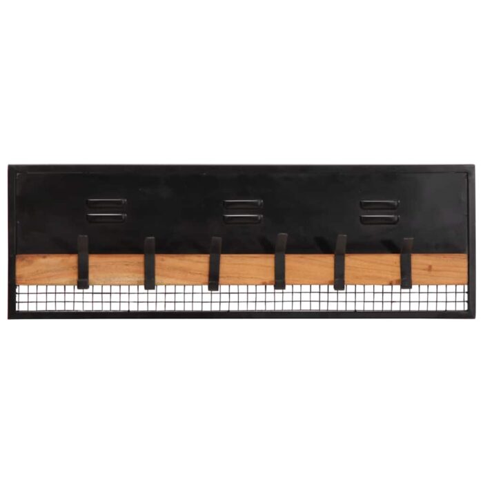 Porte-manteaux mural 90x11x30 cm bois massif de manguier – Image 2