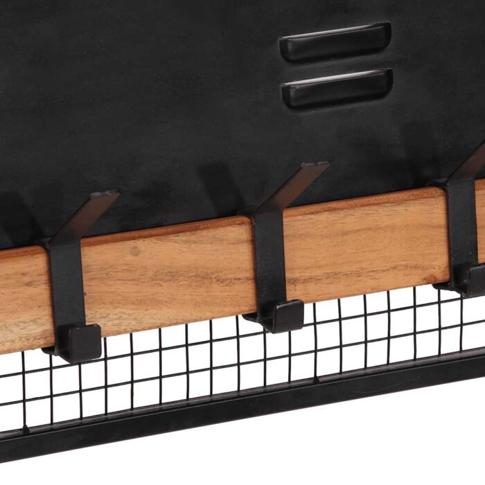 Porte-manteaux mural 90x11x30 cm bois massif de manguier – Image 5