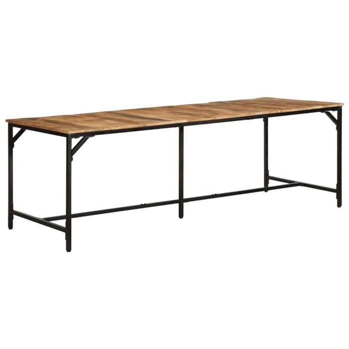Table à manger 220x90x75 cm bois de manguier massif brut – Image 1