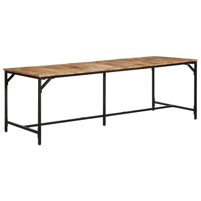 Table à manger 220x90x75 cm bois de manguier massif brut – Image 10