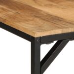 Table à manger 220x90x75 cm bois de manguier massif brut – Image 5