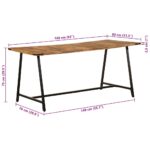 Table à manger 160x80x75 cm bois de manguier massif – Image 9