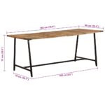 Table à dîner 180x90x75 cm bois de manguier massif – Image 9