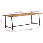 Table à manger 200x100x75 cm bois de manguier massif – Image 9
