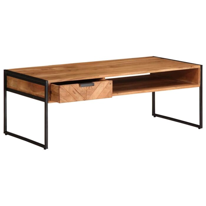 Table basse 110x55x40 cm bois massif d'acacia – Image 2