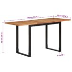 Table à manger 140x70x75 cm bois massif d'acacia – Image 9
