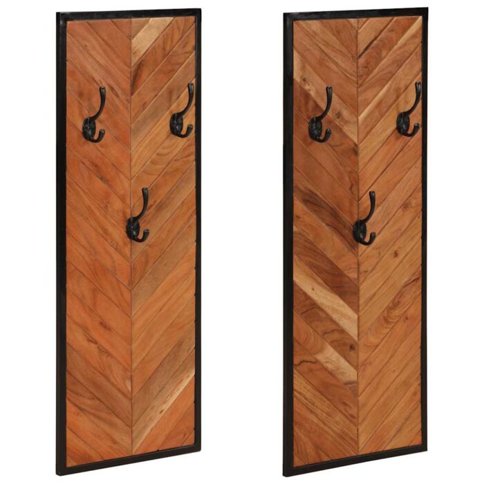 VID373621_1.jpg Porte-manteaux 2 pcs 35x1x90 cm bois massif acacia – Image 1