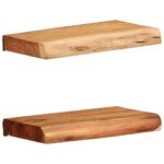 Étagères murales 2 pcs 30x20x3,5 cm bois massif d'acacia