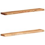 Étagères murales 2 pcs 100x20x3,5 cm bois massif d'acacia