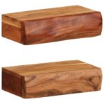 Étagères murales 2 pcs 30x17x8 cm bois massif d'acacia