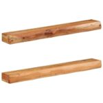 Étagères murales 2 pcs 100x17x8 cm bois massif d'acacia