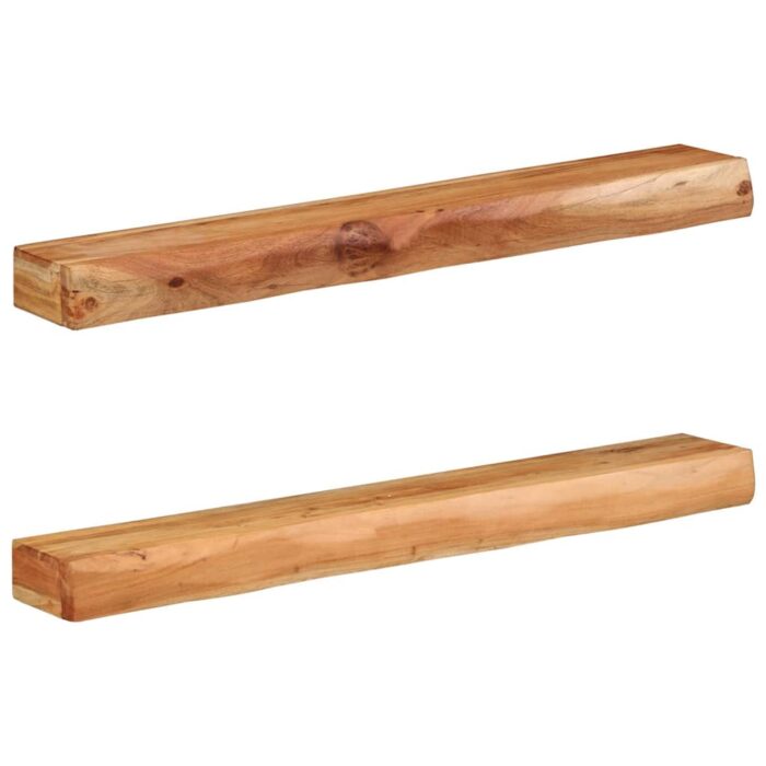 Étagères murales 2 pcs 100x17x8 cm bois massif d'acacia – Image 1