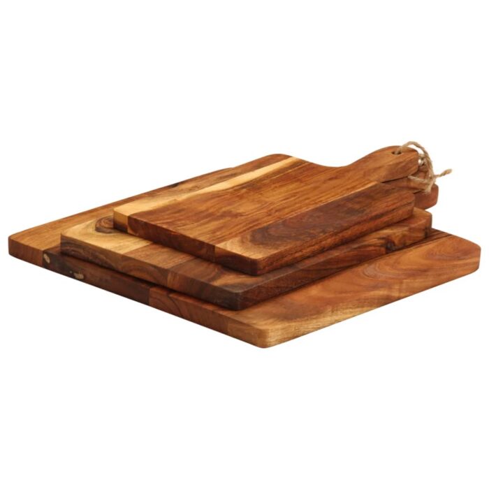Planche à découper 3 pcs cm bois d'acacia massif – Image 2