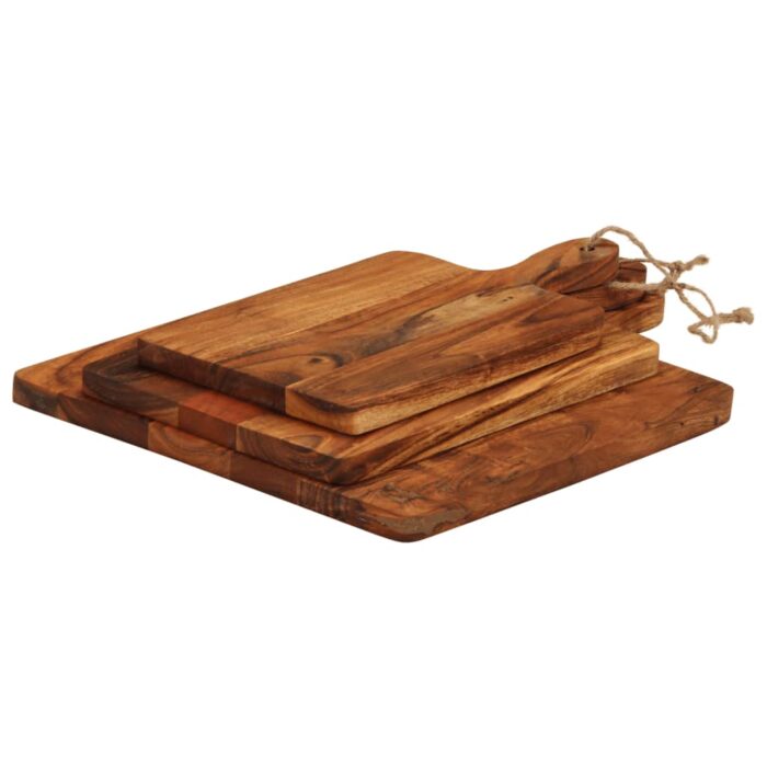 Planche à découper 3 pcs cm bois d'acacia massif – Image 3