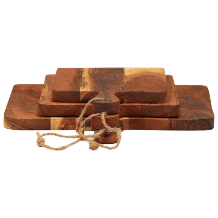 Planche à découper 3 pcs cm bois d'acacia massif – Image 5