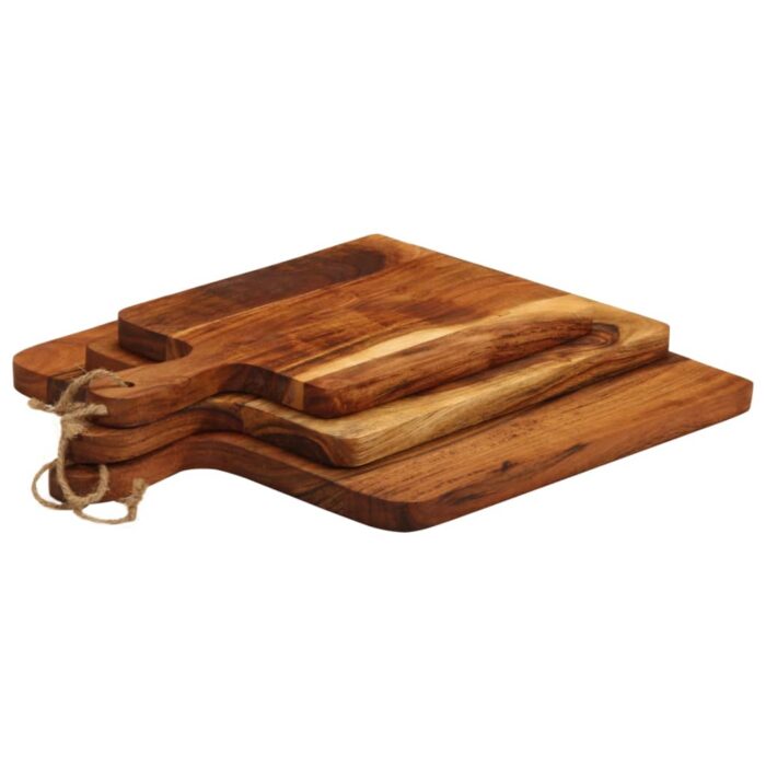 Planche à découper 3 pcs cm bois d'acacia massif – Image 6