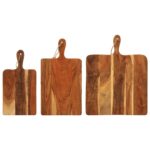 Planche à découper 3 pcs cm bois d'acacia massif – Image 7