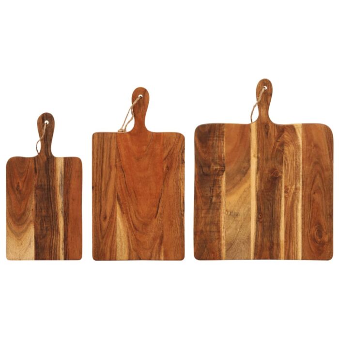 Planche à découper 3 pcs cm bois d'acacia massif – Image 7