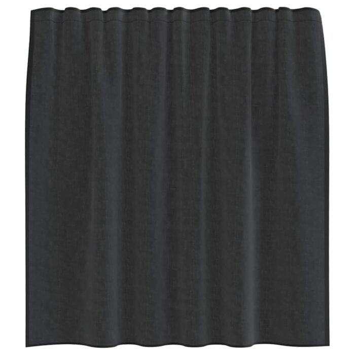 Rideaux en voile avec passe-tringles 2 pcs noir – Image 4