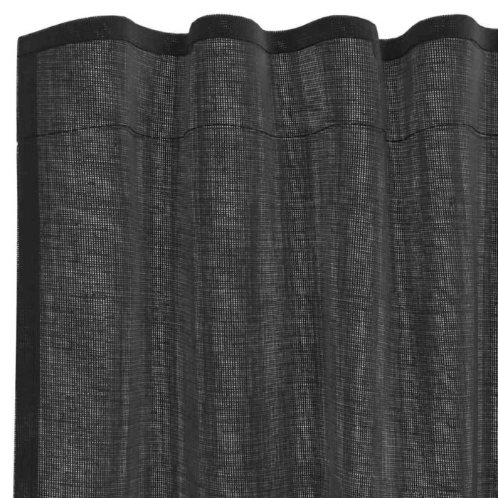 Rideaux en voile avec passe-tringles 2 pcs noir – Image 5