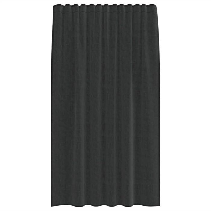 Rideaux en voile avec passe-tringles 2 pcs noir – Image 4