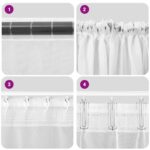 Rideaux en voile avec passe-tringles 2 pcs noir – Image 7