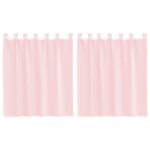 Rideaux en voile avec passe-tringles 2 pcs rose clair – Image 2