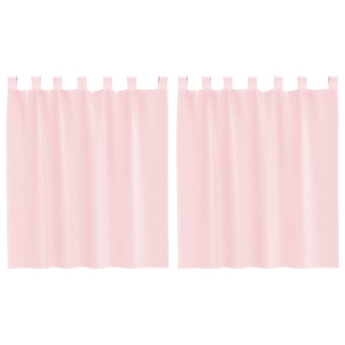 Rideaux en voile avec passe-tringles 2 pcs rose clair – Image 2