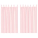 Rideaux en voile avec passe-tringles 2 pcs rose clair – Image 2