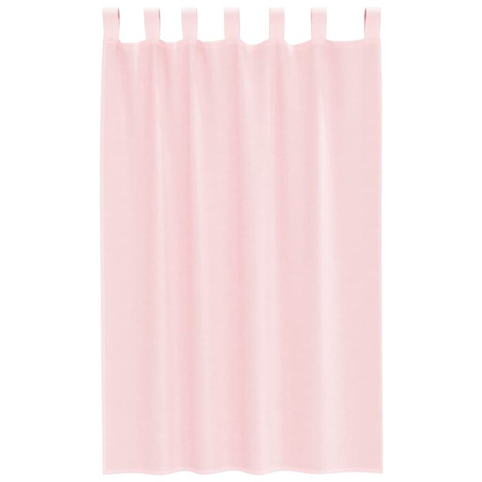 Rideaux en voile avec passe-tringles 2 pcs rose clair – Image 4