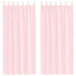 Rideaux en voile avec passe-tringles 2 pcs rose clair – Image 2