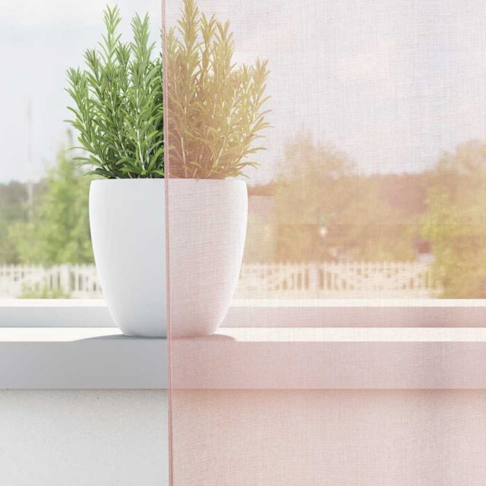Rideaux en voile avec passe-tringles 2 pcs rose clair – Image 3