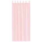 Rideaux en voile avec passe-tringles 2 pcs rose clair – Image 4